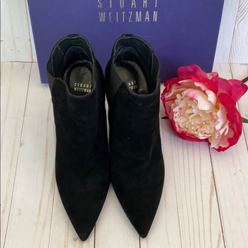 Stuart Weitzman Black Suede Apogee Boots/Booties